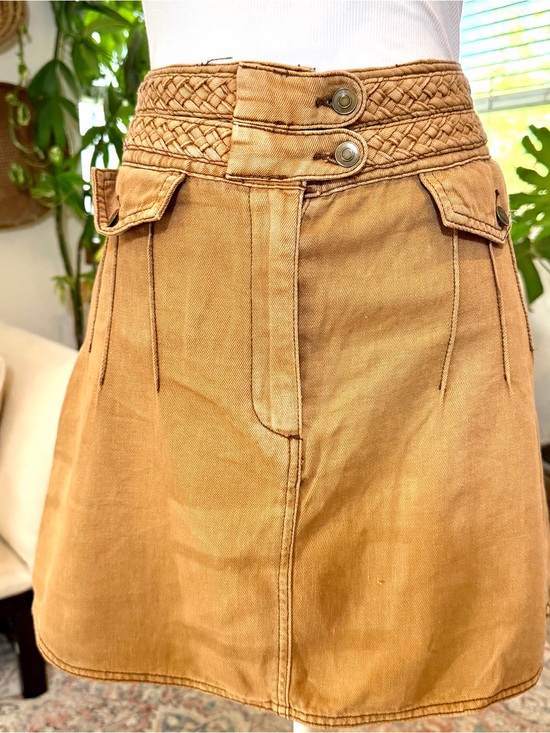 Free People Dresses & Skirts - FREE PEOPLE Cotton Mini Skirt Brown Boho Festival Hippie Hipster Size 8 S/M